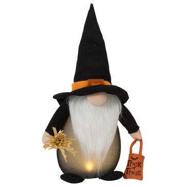 The Gerson Company 20.08" Halloween Witch Gnome in Black and Orange, , large