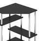 HOMLUX Multipurpose Corner Desk with Storage Shelves in Americano and Stainless Steel, , large