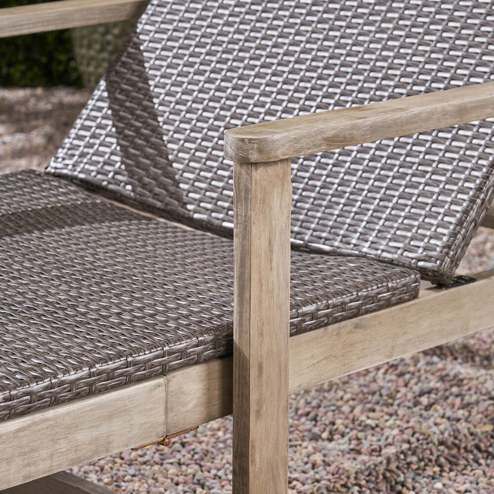 Hearth and Haven Hampton Outdoor Chaise Lounge with Adjustable Seating in Grey, , large