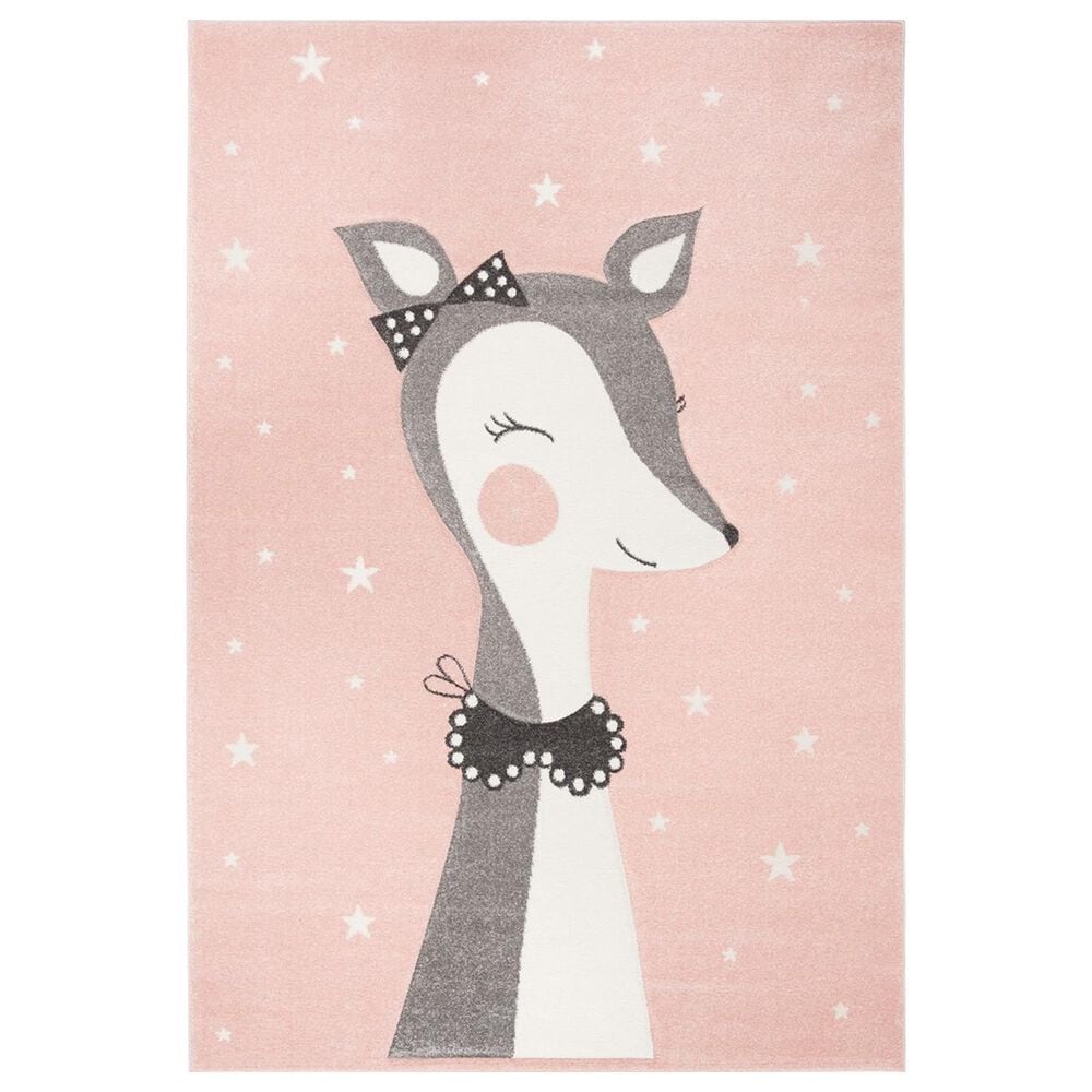 Safavieh Carousel CRK191 5"3" x 7"6" Pink and Ivory Kids Area Rug, , large