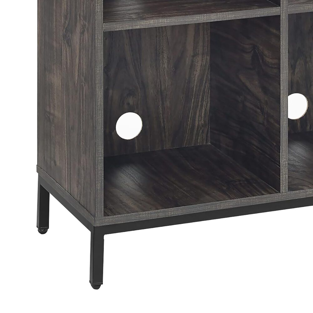 Crosley Furniture Jacobsen Record Storage Cube in Brown Ash/Matte Black NFM