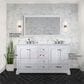 Lexora Home Dukes 60" Double Bathroom Vanity in White with 2 cm White Quartz Top and Rectangular Sinks, , large