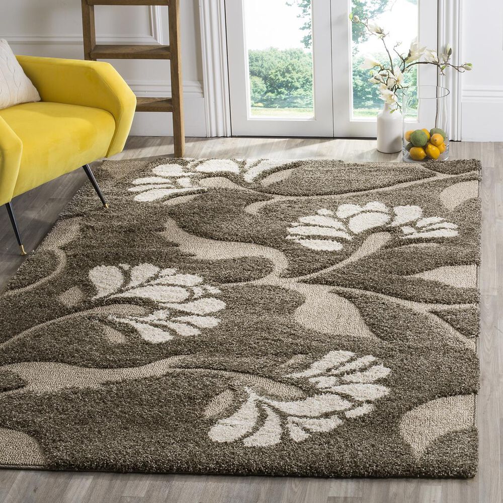 Safavieh Florida Shag SG459-7913-3 3&#39;3&quot; x 5&#39;3&quot; Smoke/Beige Area Rug, , large