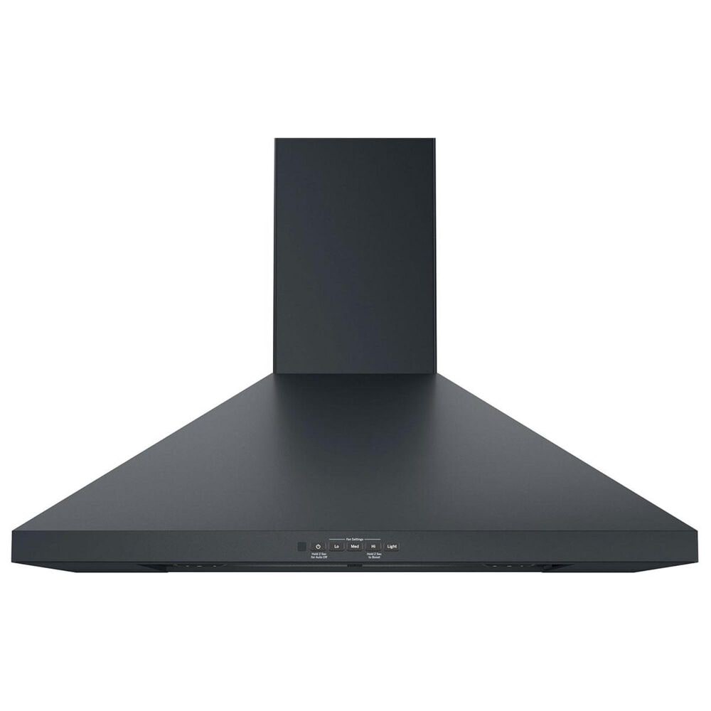 GE Appliances 30" Wall-Mount Pyramid Chimney Hood in Black Slate, , large