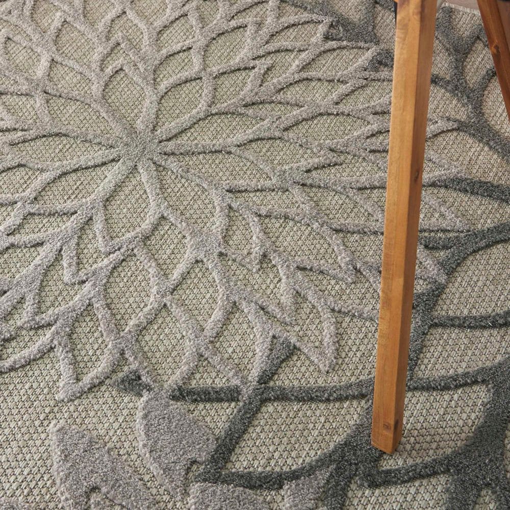 Nourison Aloha 6&#39; x 9&#39; Silver and Grey Indoor/Outdoor Area Rug, , large