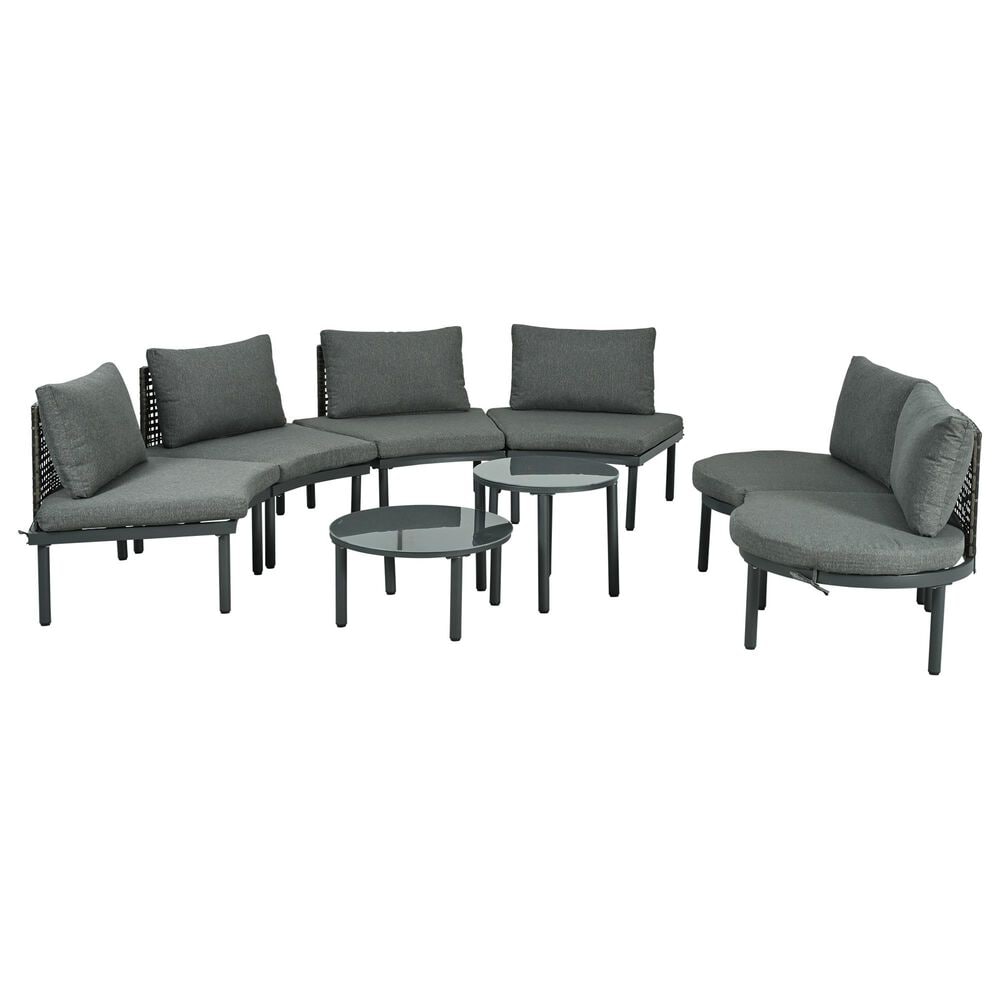 HOMLUX 8-Piece Patio Sofa Furniture Set in Gray, , large