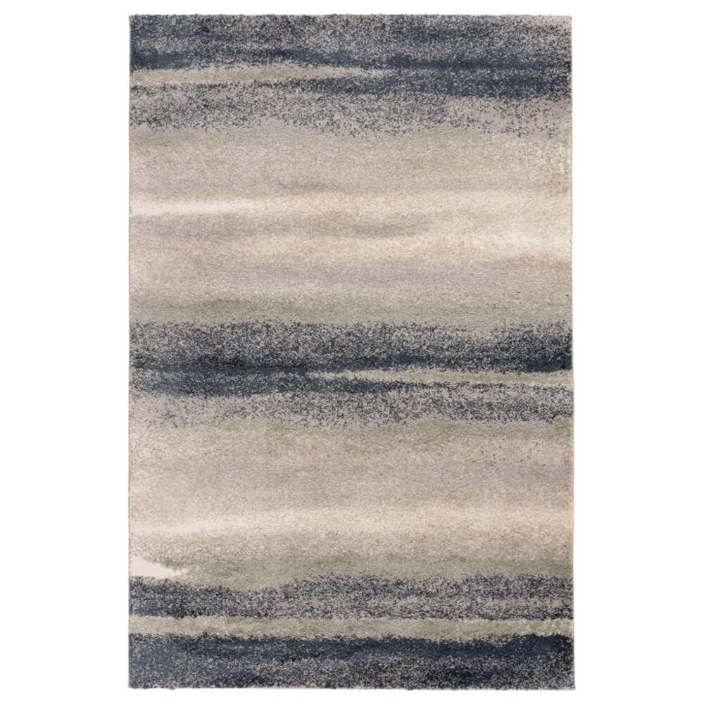 Central Oriental Stonington Azariah 8" Round Zinc and Denim Area Rug, , large