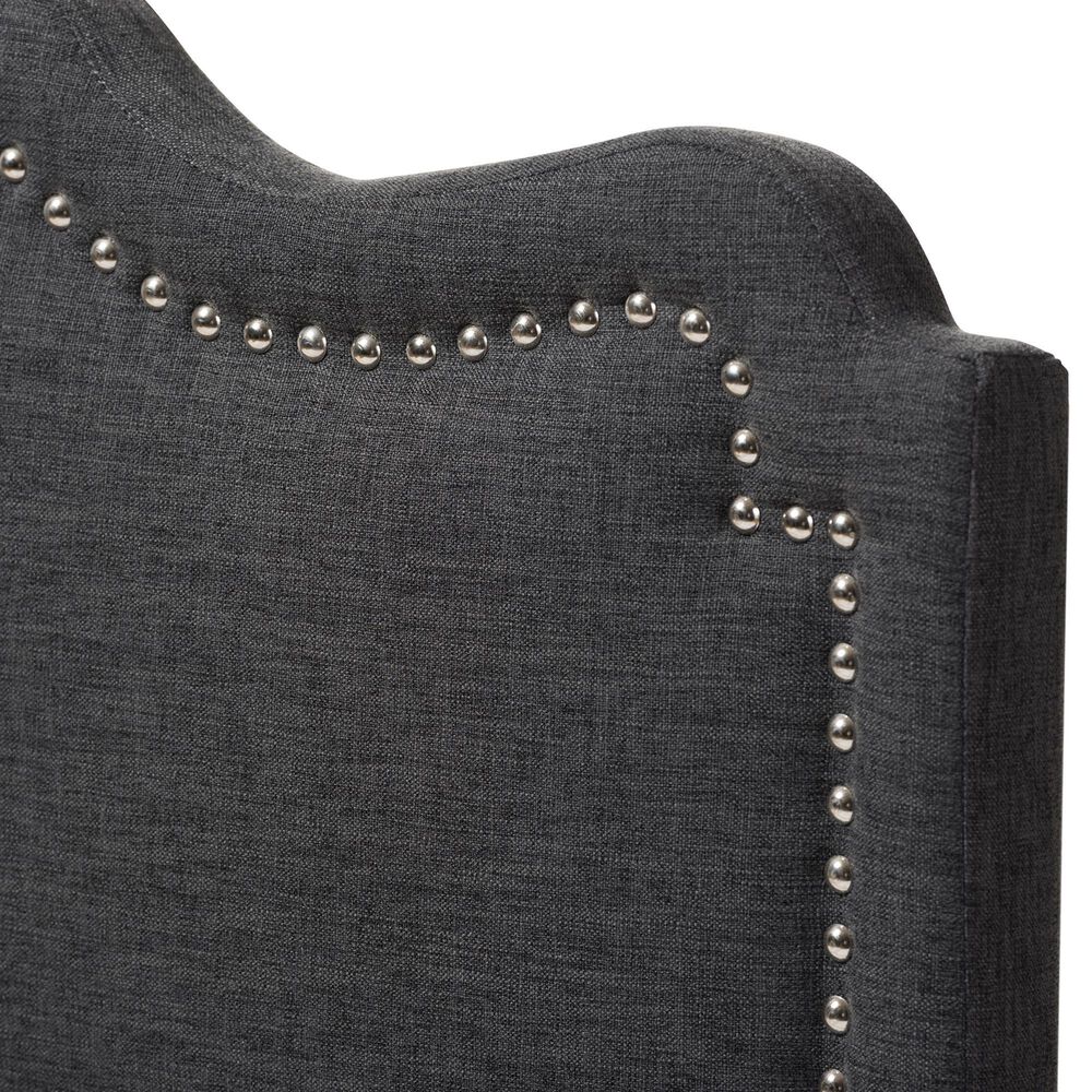 Baxton Studio Nadeen King Upholstered Headboard in Dark Grey, , large