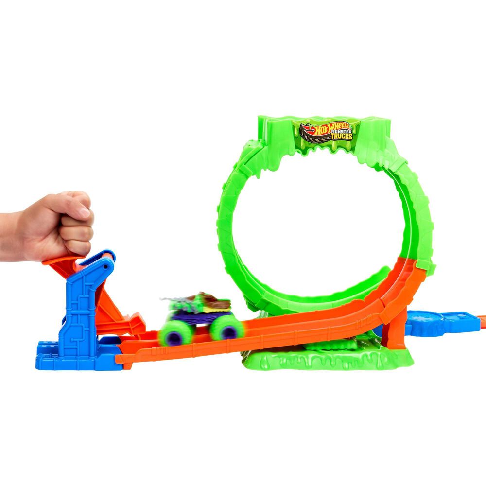 Hot Wheels Monster Trucks Mutant Chaos Loop Challenge Playset with Truck and Slime, , large