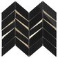 Soho Studio Giazza Portoro Black 4" x 8" on 10" x 13" Marble and Glass Mosaic Sheet, , large