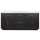 Lexora Home Abbey 72" Double Bathroom Vanity in Black Oak with 2 cm White Cultured Marble Top and Rectangular Sinks, , large