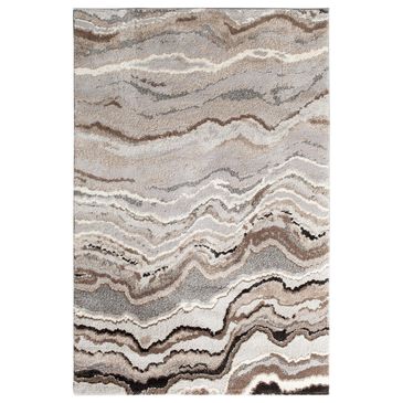 Central Oriental Structures Torrent Lime Springs 7"10" x 9"10" Grey and Brown Area Rug, , large