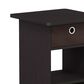 HOMLUX 1-Drawer Modern Nightstand with Open Shelf in Dark Walnut, , large