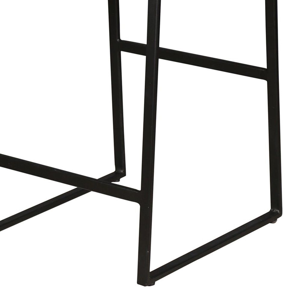 Porter Design Veracruz Counter Stool in Black Finish and Warm Camel Top Grain Leather, , large