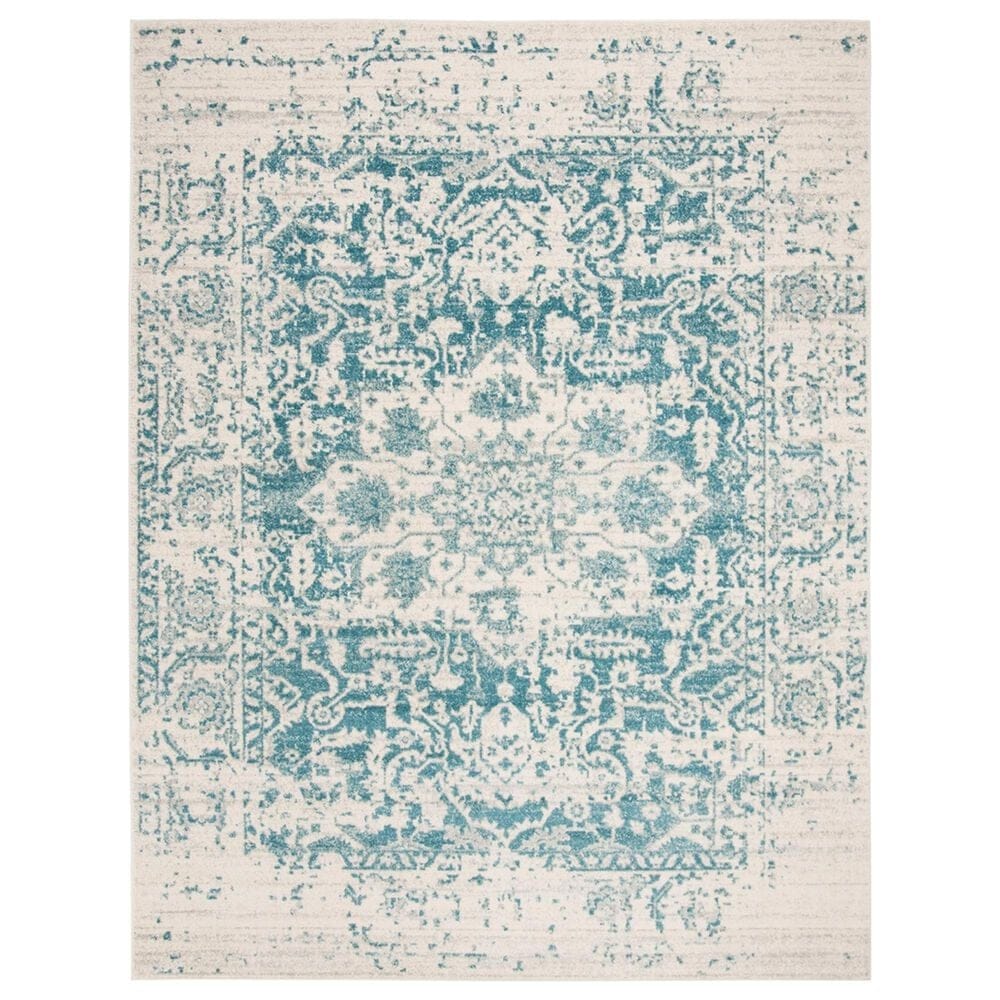 Safavieh Madison MAD603J 11" x 15" Teal and Ivory Area Rug, , large