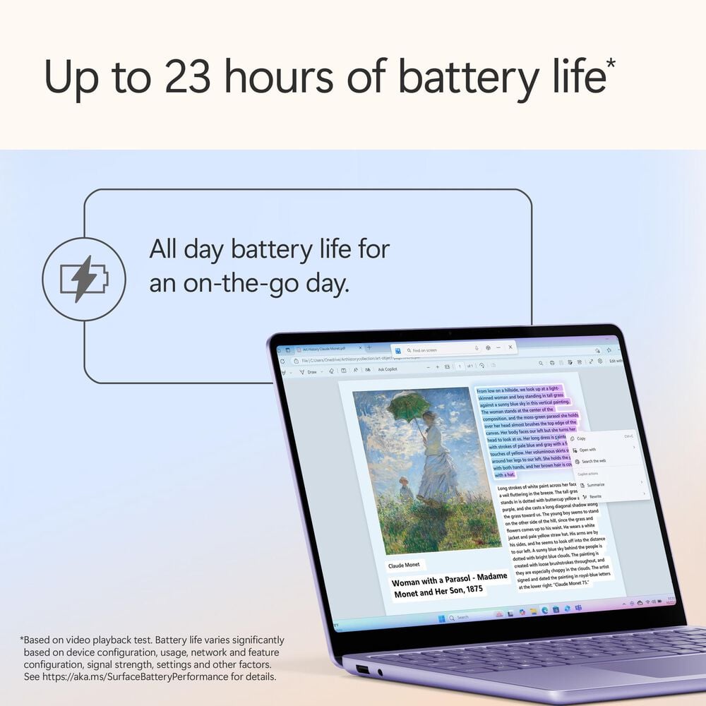 Microsoft Surface Copilot+ PC 13&quot; Touchscreen Laptop - Qualcomm Snapdragon X Plus - 16GB RAM - 512GB UFS - Windows 11 Home - Violet - Device Only - &#40;Latest Model&#41;, , large