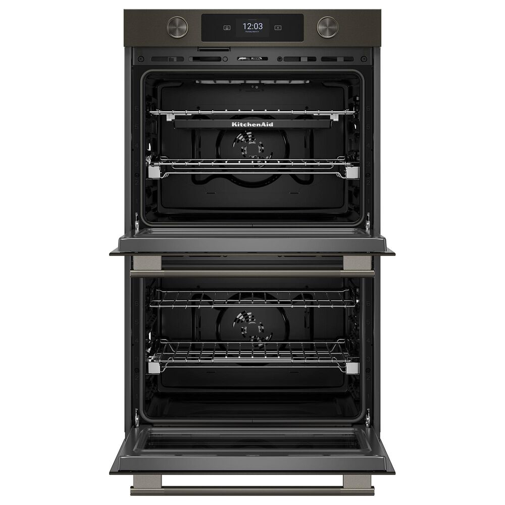 KitchenAid 2-Piece Kitchen Package with Black Ore 30" Smart Double Wall Oven and Stainless Steel 30" Gas Cooktop, , large
