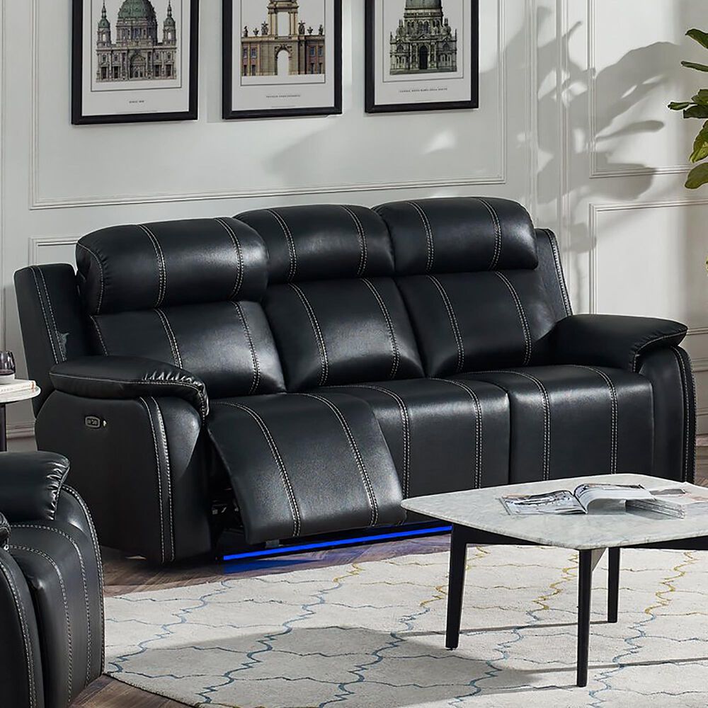 New Heritage Design Fusion Power Reclining Sofa in Ebony, , large