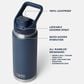 YETI Rambler 26 Oz Water Bottle with Flip Chug Cap in Navy, , large