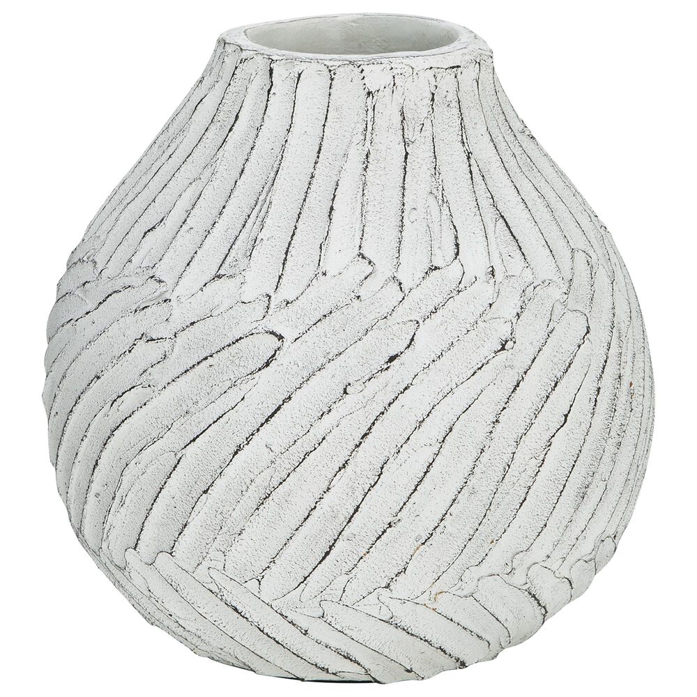 Ashley Shelvie 11.75" Vase in Distressed White, , large