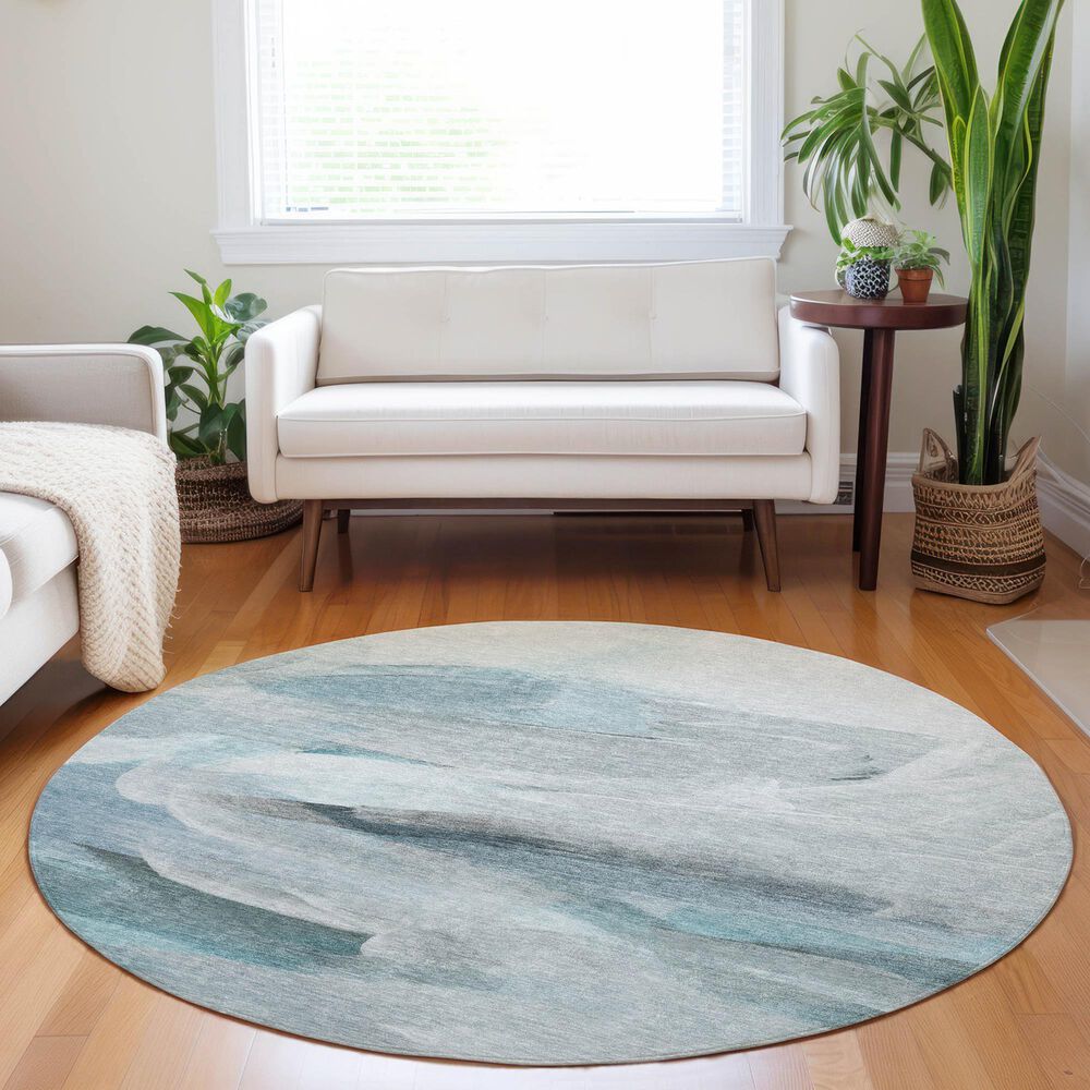 Dalyn Rug Company Ravenna RN11 8&#39; Round Teal Area Rug, , large