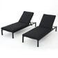 Hearth and Haven Navan Outdoor Foldable and Stackable Chaise Lounge in Dark Grey (Set of 2), , large