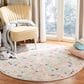 Safavieh Micro-Loop 5" Round Gray and Pink Area Rug, , large