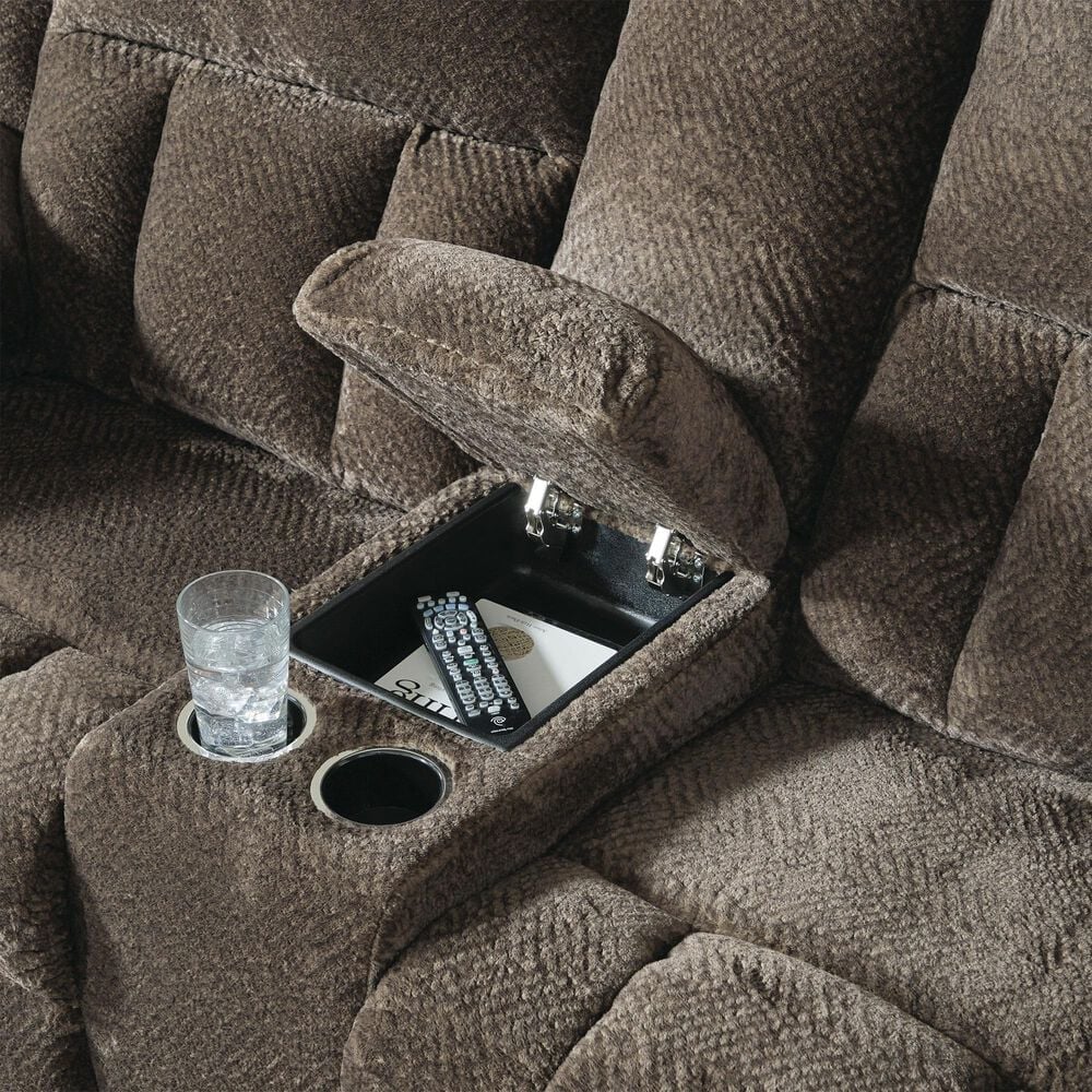 Ashley Frohn Manual Reclining Loveseat in Chocolate, , large