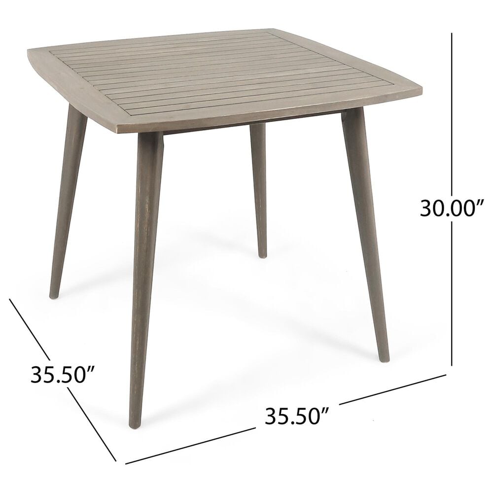 HOMLUX Outdoor Square Acacia Wood Dining Table with Straight Legs in Gray - Table Only, , large
