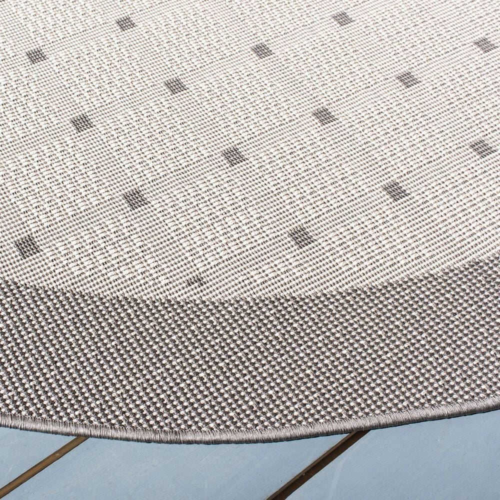 Safavieh Bermuda BMU801F 6&#39;7&quot; Round Grey and Ivory Indoor/Outdoor Area Performance Rug, , large