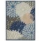 Nourison Aloha ALH05 10" x 14" Blue and Multicolor Indoor/Outdoor Area Rug, , large