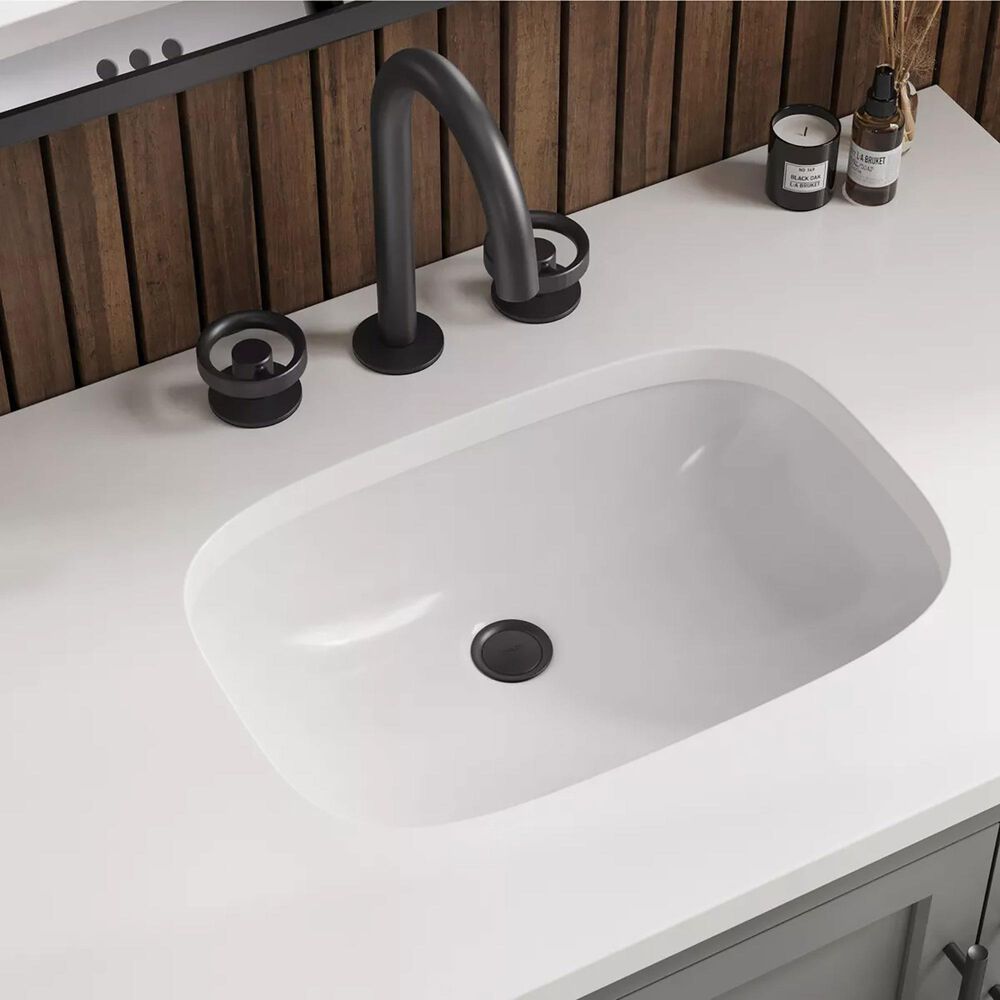 Kohler Quo 36&quot; Single Bathroom Vanity in Mohair Grey with 3 cm Pure White Quartz Top and Oval Sink, , large