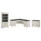 Wycliff Bay Hartford 4-Piece L-Shaped Desk with Bookcase and Lateral File Set in Antique White and Gray, , large