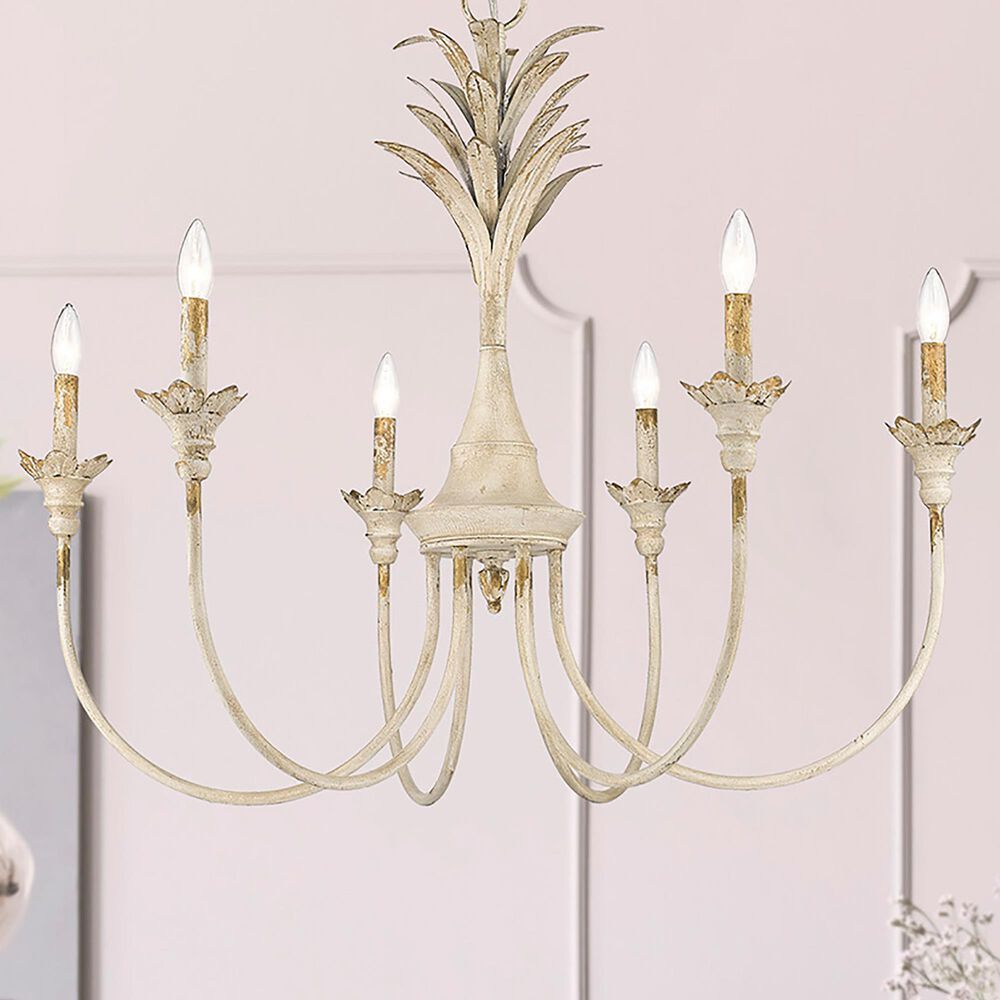 Golden Lighting Lillianne 6-Light Chandelier in Antique Ivory, , large