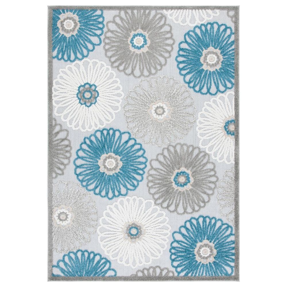 Safavieh Cabana CBN676B 4"5" x 6"5" Beige and Blue Indoor/Outdoor Area Performance Rug, , large