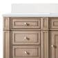 James Martin Vanities Bristol 60" Single Bathroom Vanity in Whitewashed Walnut with Single Hole 3 cm White Zeus Quartz Top and Rectangular Sink, , large