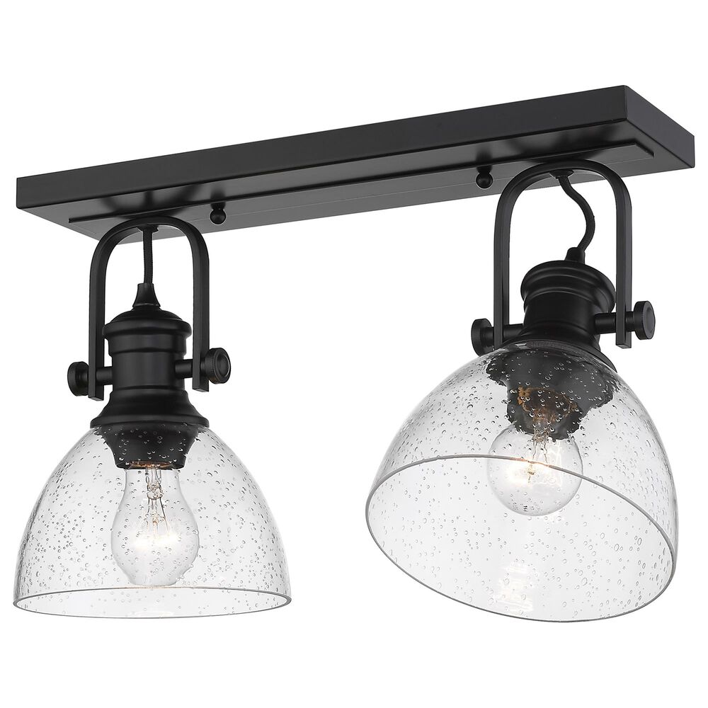 Golden Lighting Hines 2-Light Semi-Flush with Clear Glass in Matte Black, , large