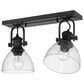 Golden Lighting Hines 2-Light Semi-Flush with Clear Glass in Matte Black, , large