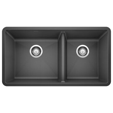 Blanco Precis 33" 1-3/4 Double Bowl Kitchen Sink in Anthracite, , large