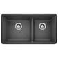 Blanco Precis 33" 1-3/4 Double Bowl Kitchen Sink in Anthracite, , large