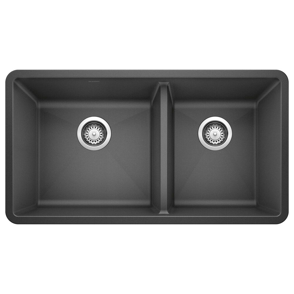 Blanco Precis 33" 1-3/4 Double Bowl Kitchen Sink in Anthracite, , large