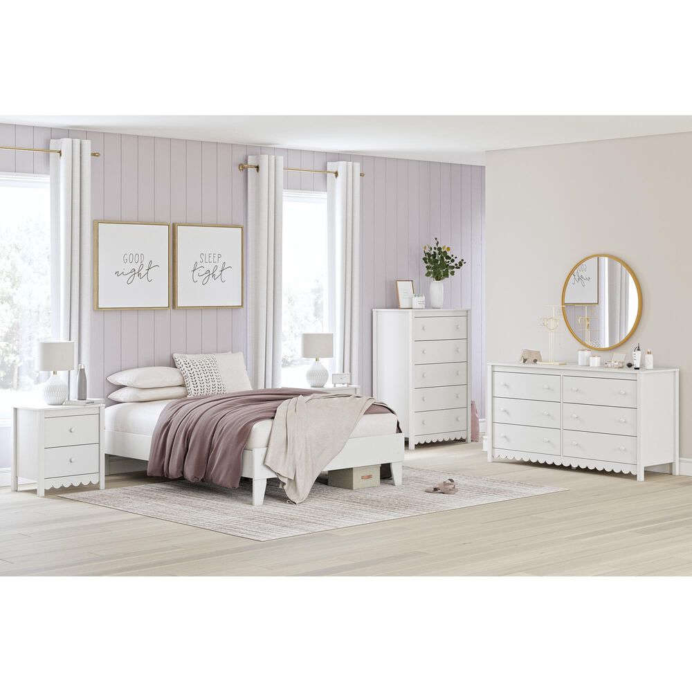 Ashley 4-Piece Full Bedroom Set in White, , large