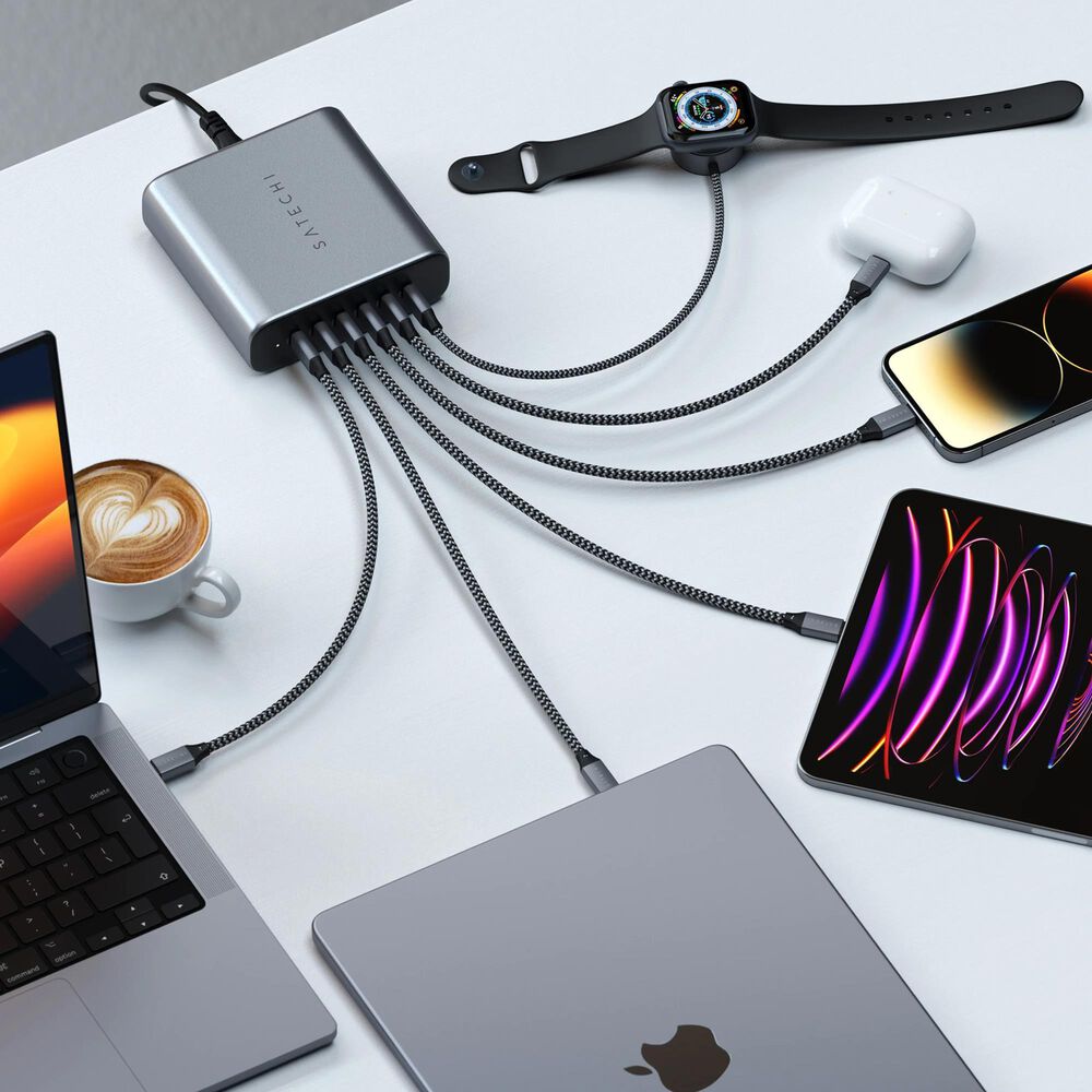 Satechi 200W USB-C 6-Port GaN Charger in Space Gray, , large
