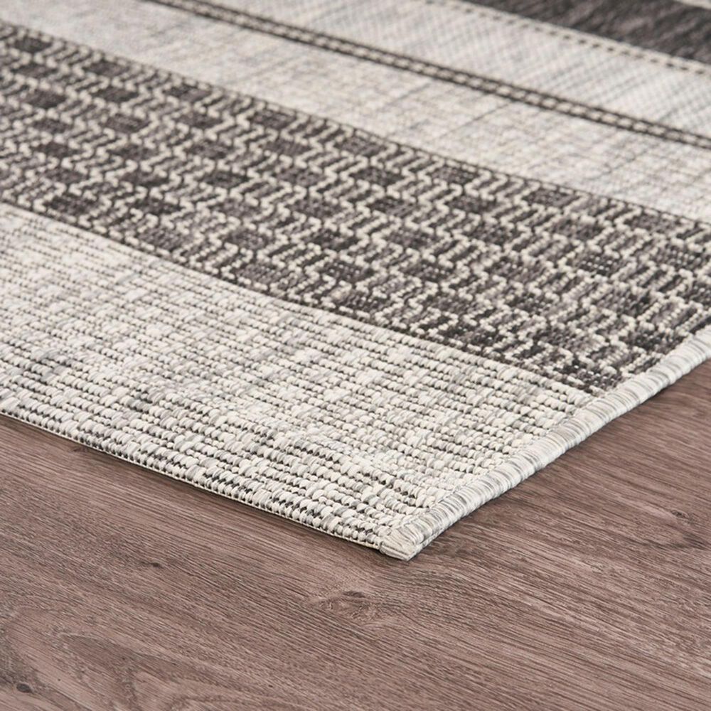L&amp;R Resources Sun Shower 5' x 8' Gray and Black Indoor/Outdoor Area Rug, , large