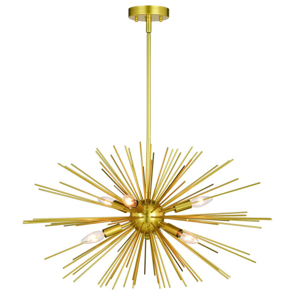 Vaxcel International Co. Ltd. Nikko 6-Light Pendant in Gold, , large