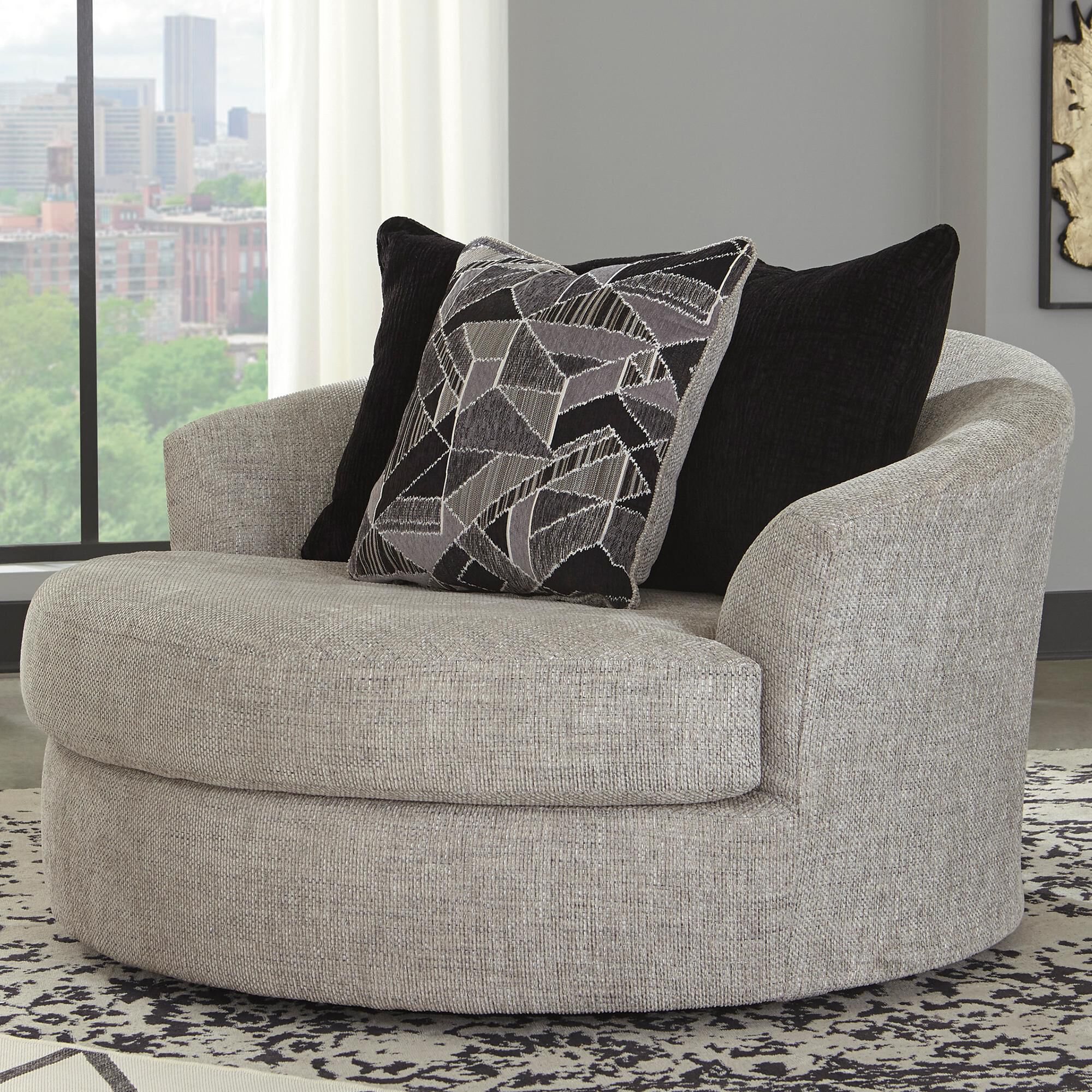 Signature Design by Ashley Megginson Oversized Round Swivel Chair
