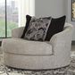 Signature Design by Ashley Megginson Oversized Round Swivel Chair in Storm, , large