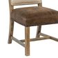 Hooker Furniture Big Sky Fabric Back/Leather Cushion Side Chair in Vintage Natural and Charcoal with Nailhead Trim, , large