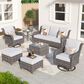 HOMLUX 7-Piece Wicker Patio Sofa Set in Grey, , large