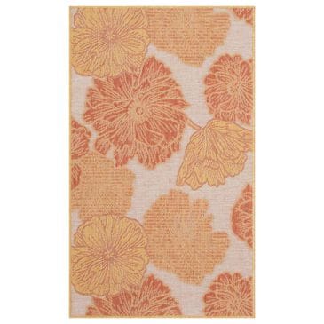 Nourison Garden Oasis Floral Coral 3" x 5" Indoor/Outdoor Area Rug, , large